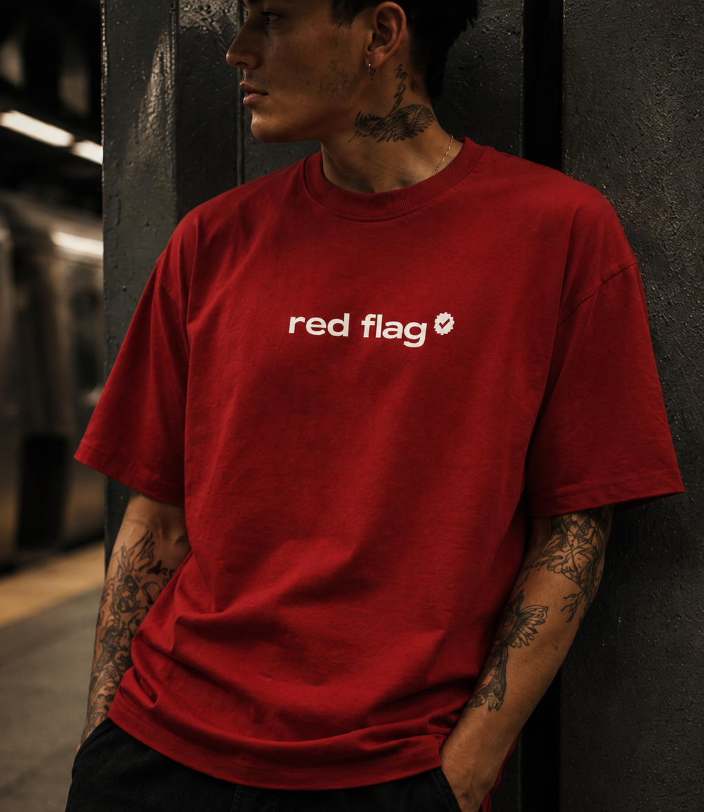 For the “Red Flag” Oversize tee.